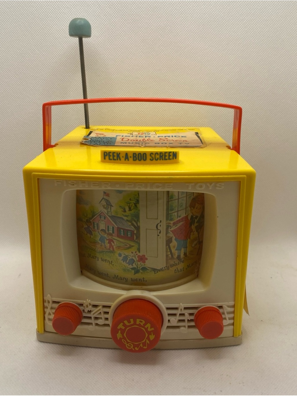 Fisher-Price Peek-A-Boo Screen Music Box TV - Vintage